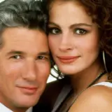 Richard Gere i Julia Roberts, uśmiechnięta, piękna kobieta 2, w zbliżeniu.