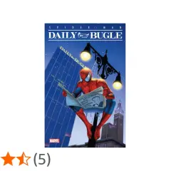 Spider-Man czyta gazetę Daily Bugle, siedząc na latarni. Na okładce gazety widnieje zdjęcie J. Jonaha Jamesona.