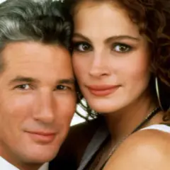 Richard Gere i Julia Roberts, uśmiechnięta, piękna kobieta 2, w zbliżeniu.