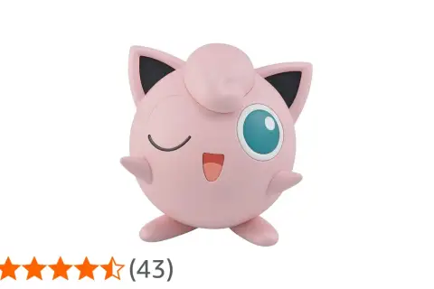 Różowy Jigglypuff z wielkim, niebieskim okiem i uśmiechem, mrugający do Ciebie.